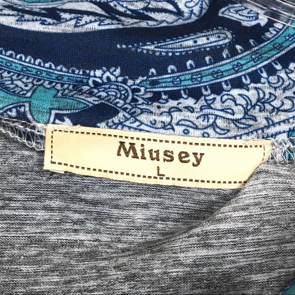 Miusey | Cowl Neck Paisley Tunic Top - Picture 8 of 12